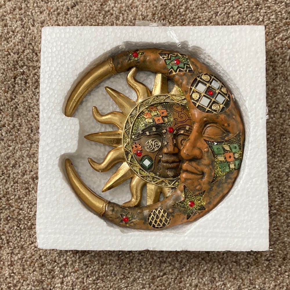Mosaic crescent moon and sun